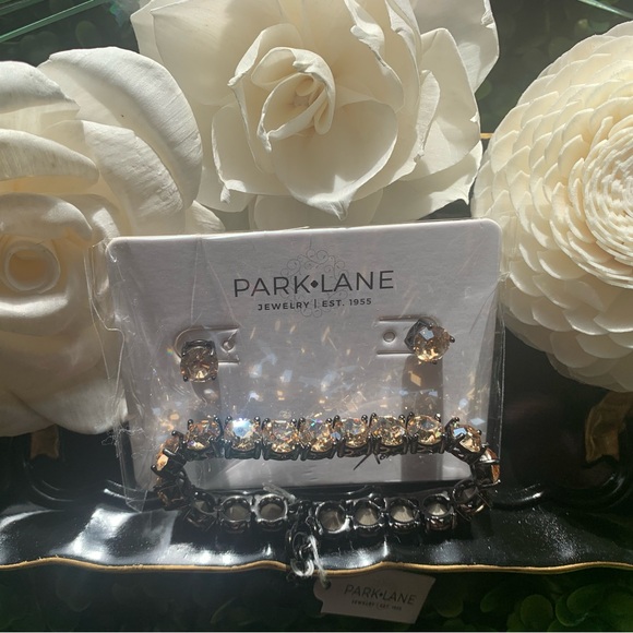 Park Lane Jewelry - Park Lane “GLOW” Impression Bracelet & Earrings Golden stones SET in hematite.